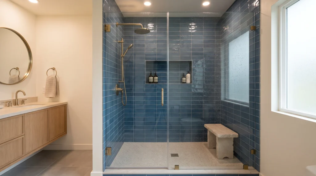11. Blue Shower Tile