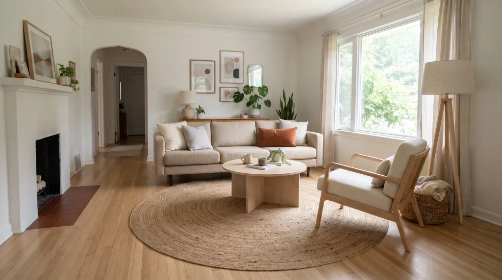 16. Accent Chair Pairing (Scandinavian & Boho Touches)