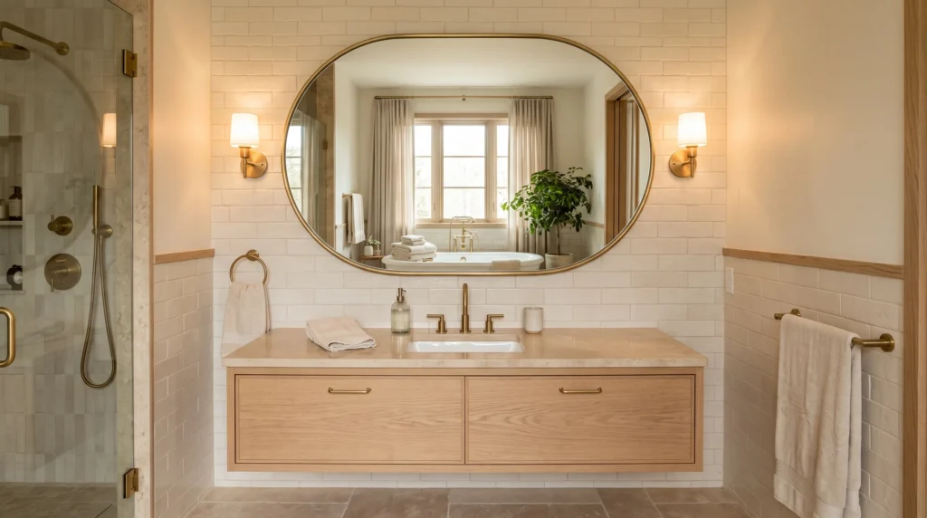 17. Curved or Statement Mirror