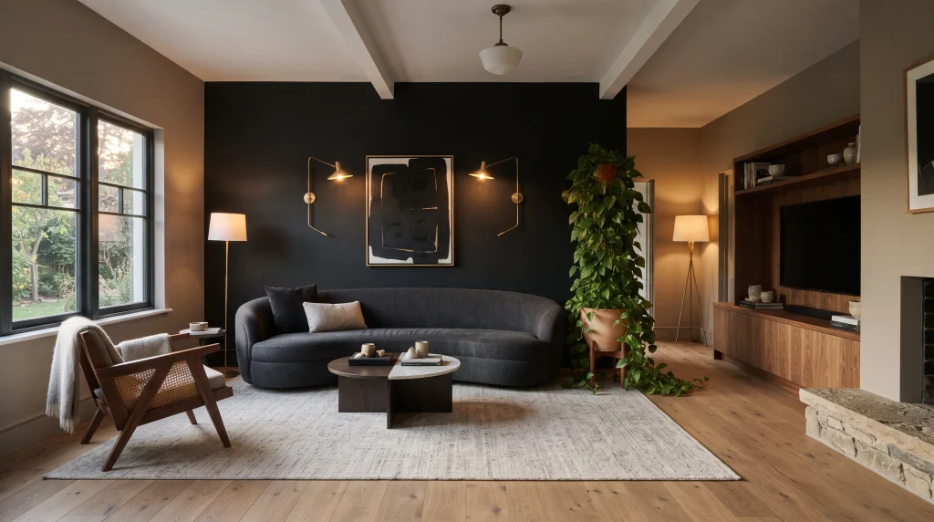 Matte Black Accent Wall
