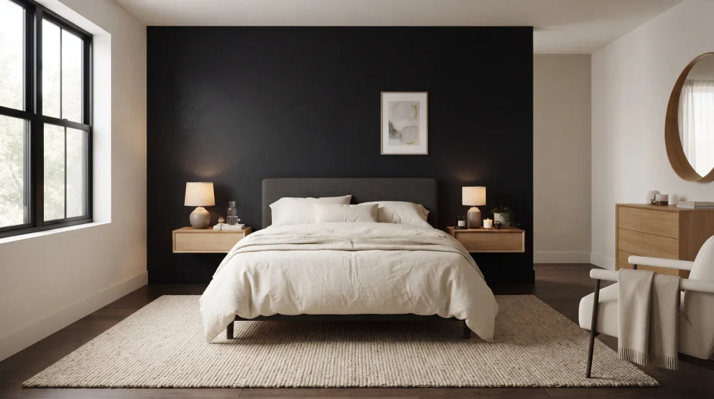 2. Black Accent Wall