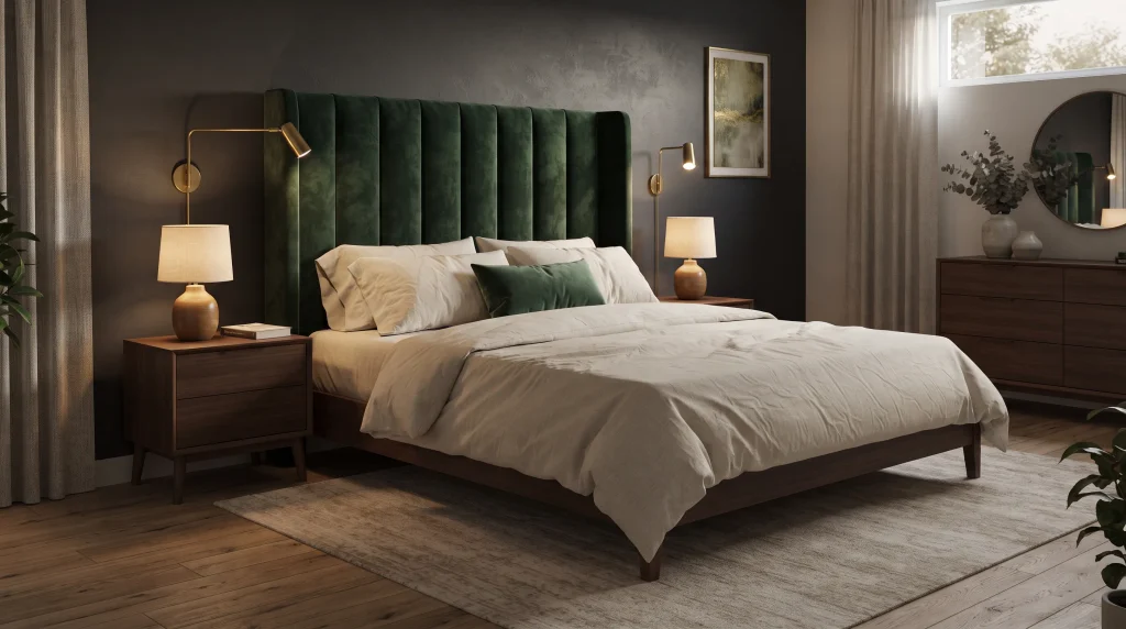 3. Velvet Statement Headboard