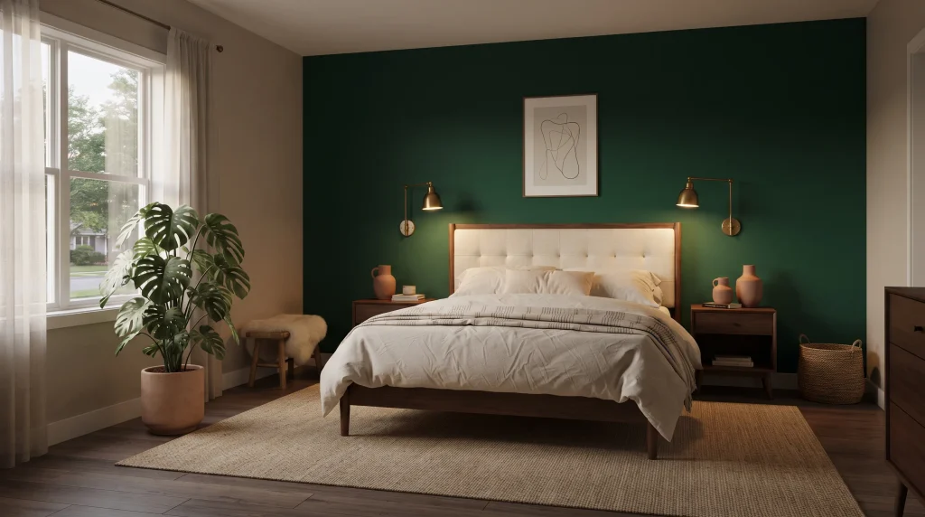 5. Emerald Green Accent Wall