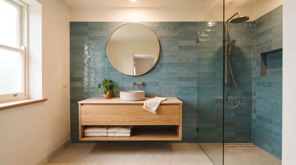5. Teal Tile Walls
