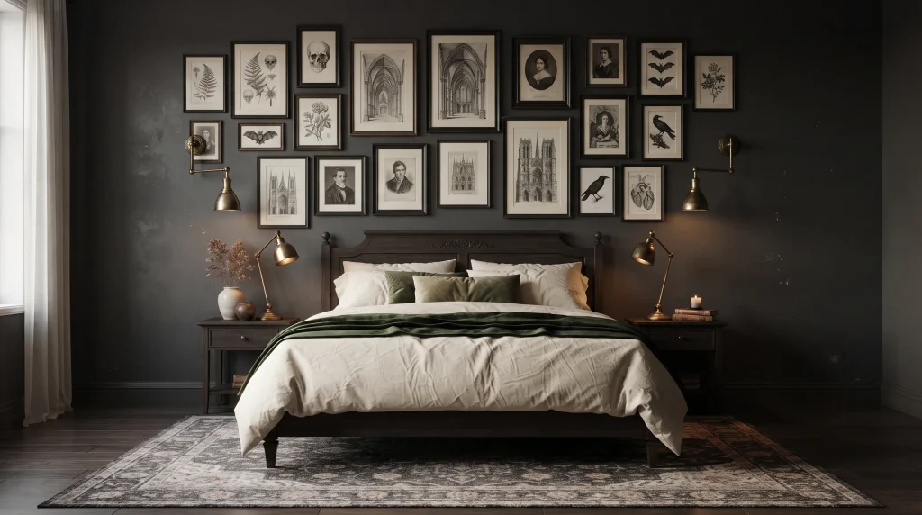 8. Gothic-Inspired Gallery Wall