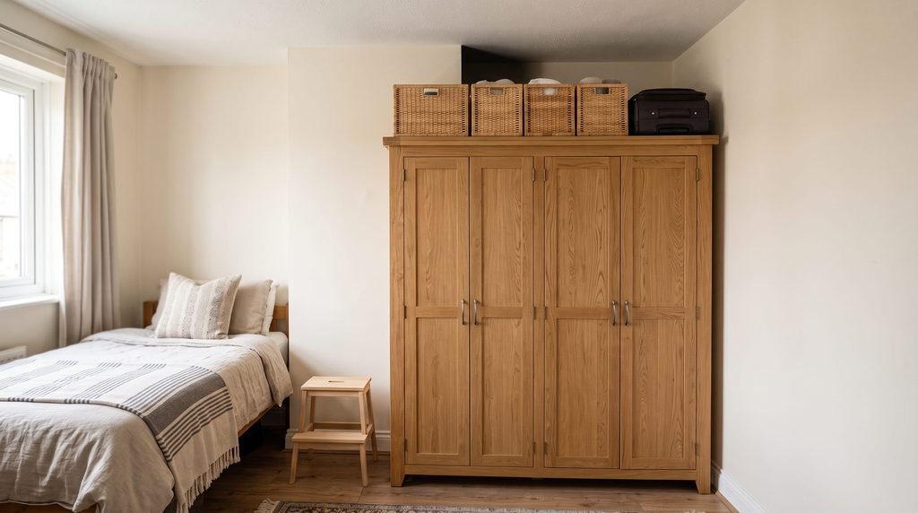 11. Use the Space Above Your Wardrobe