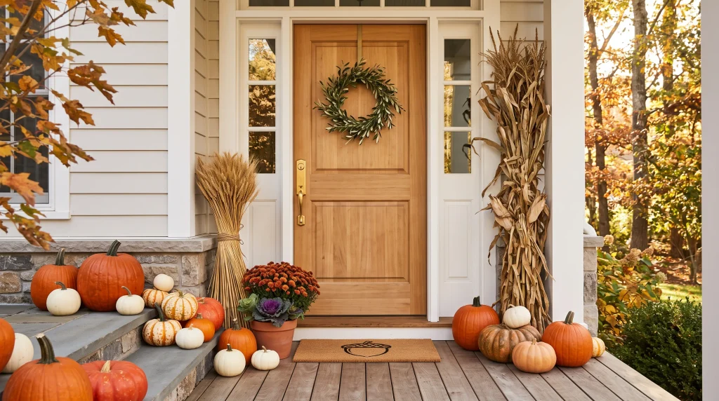 Front Porch Pumpkin Display