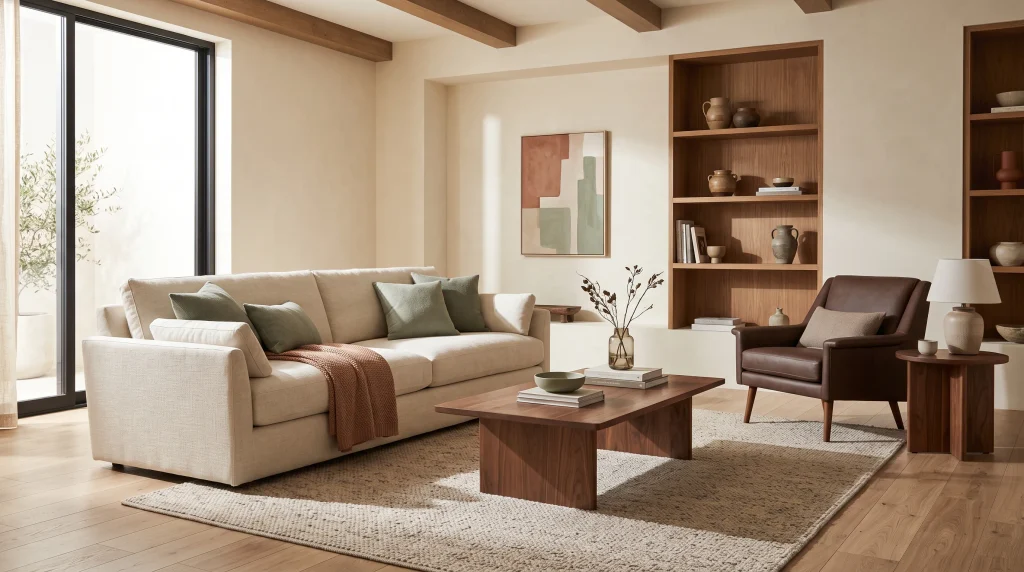 18. Mix Cream, Brown, and Earthy Tones