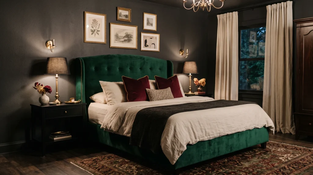 Velvet Upholstered Bed