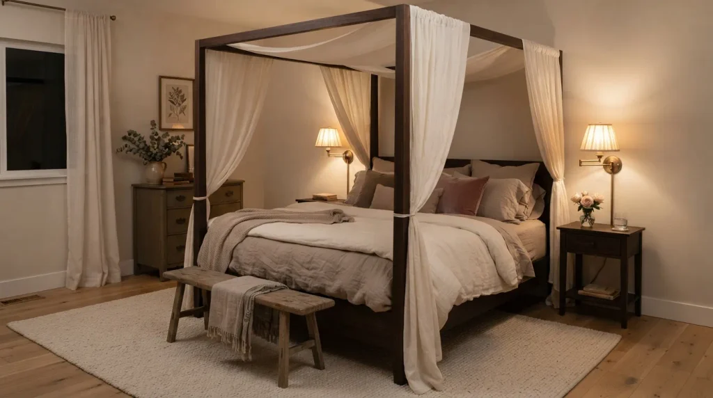 Draped Canopy Bed