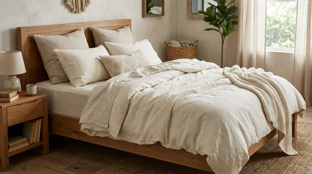 2. Layer Linen Bedding for a Relaxed Look