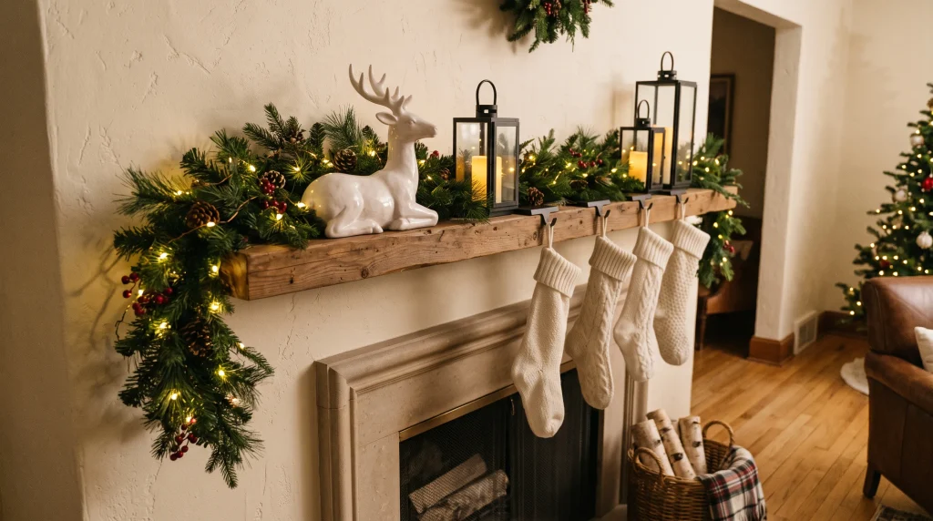 Reindeer Mantel Centerpiece