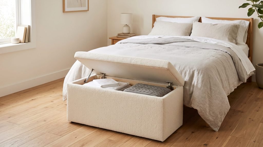 9. Add a Storage Bench or Ottoman